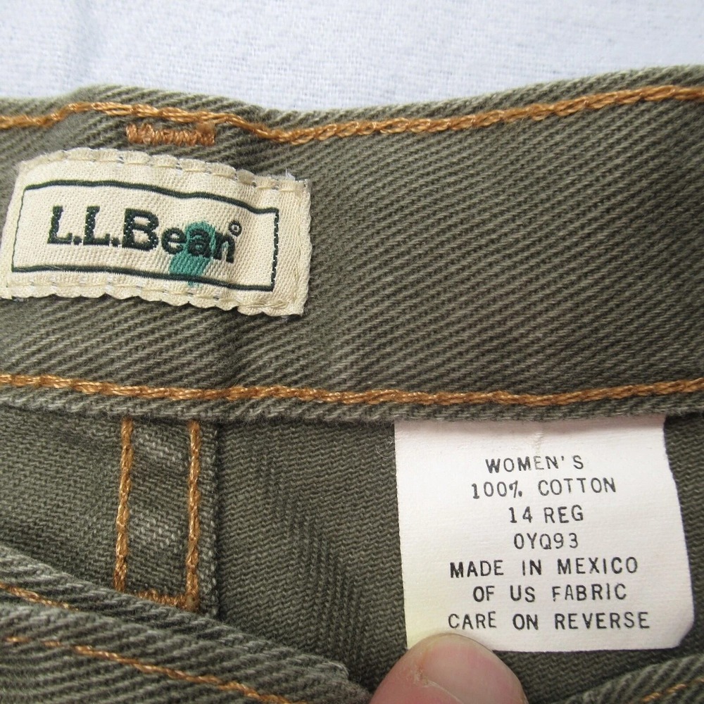 LL Bean Jeans Womens 14 Regular Green Straight Leg Classic Fit Bootcut 32x30 NEW - Picture 8 of 13